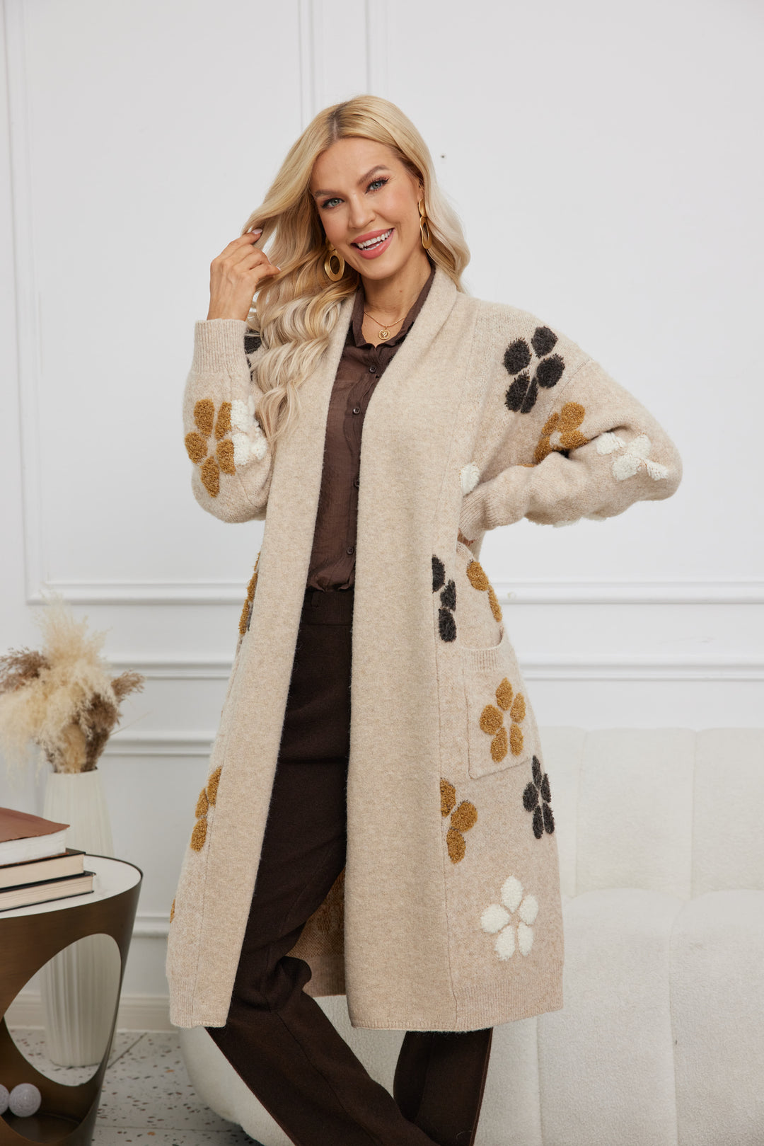 3D Woven Jacquard Cardigan