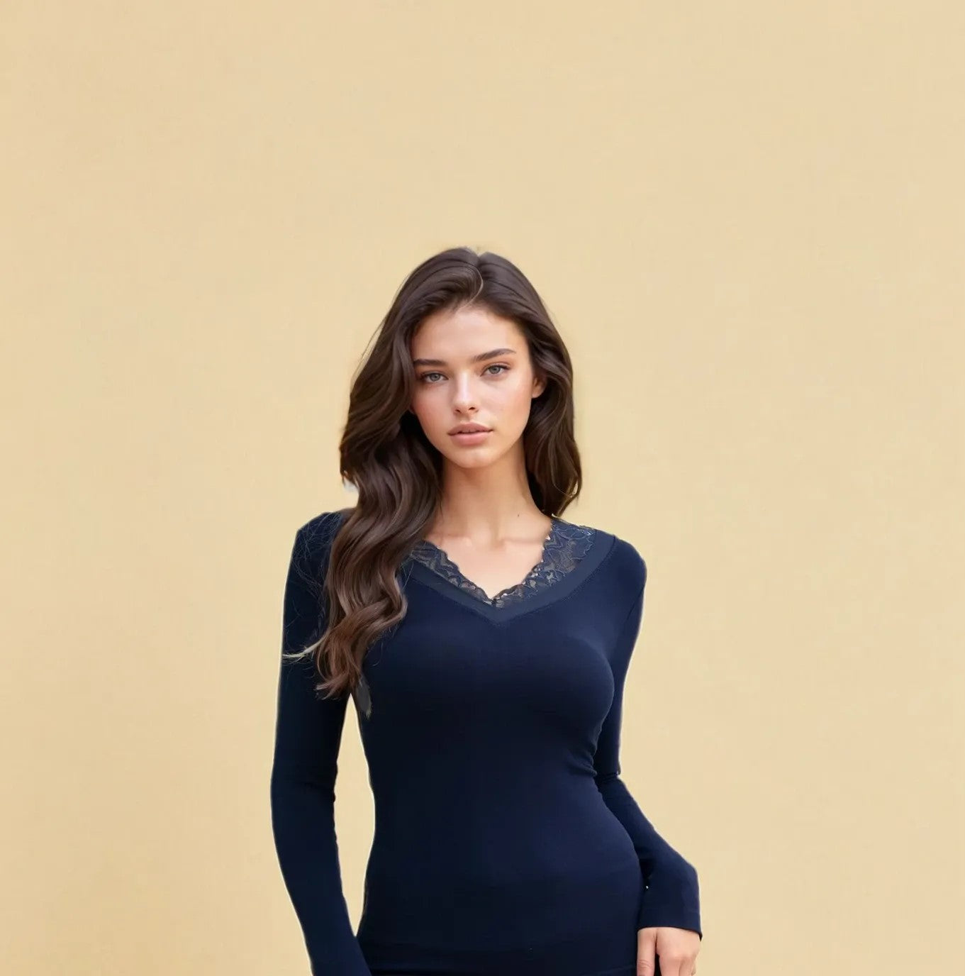 MESH FULL SLEEVE BAMBOO TOP